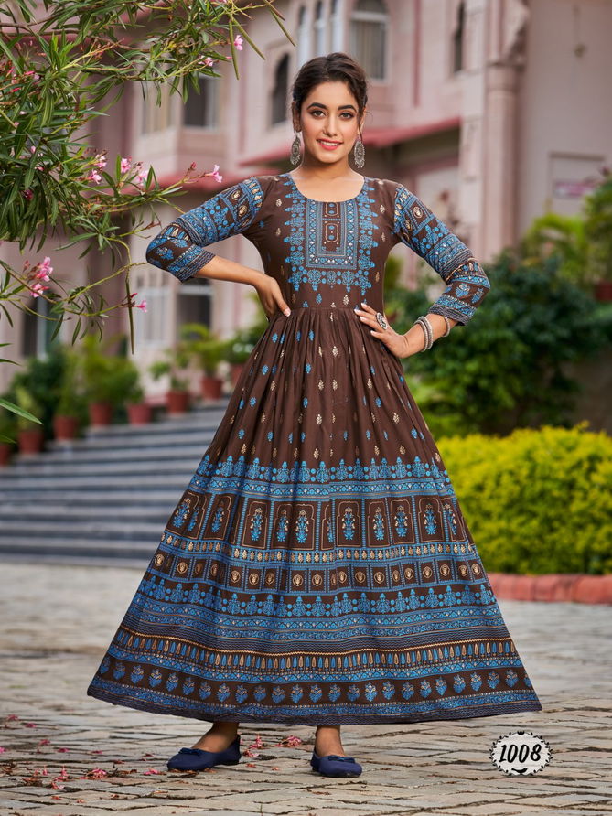 Banwery Flora 1001-1008 Wholesale Anarkali Kurtis Catalog